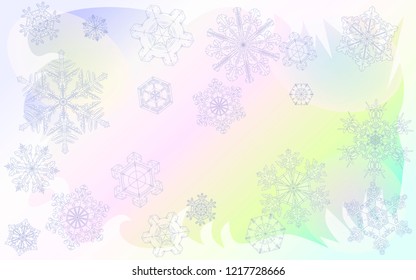 Winter background with snowflakes, vector illustration