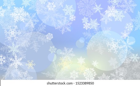 Winter background, snowflakes - vector illustration