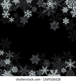 Winter background, snowflakes - vector illustration