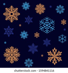winter background of snowflakes, vector illustration background
