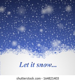 Winter background with snowflakes. Vector illustration