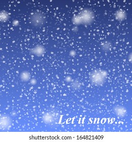 Winter background with snowflakes. Vector illustration