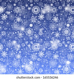 Winter background with snowflakes. Vector illustration