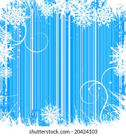 Winter background, snowflakes - vector illustration