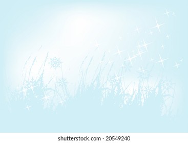 Winter background, snowflakes - vector illustration