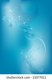 Winter background, snowflakes - vector illustration