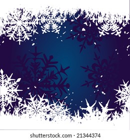 Winter background, snowflakes - vector illustration