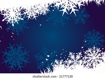 Winter background, snowflakes - vector illustration