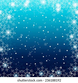 Winter background with snowflakes, vector illustration