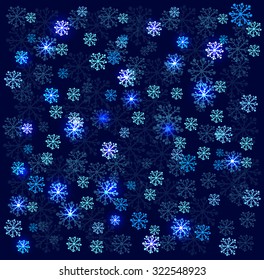 Winter background with snowflakes. Vector illustration.