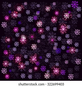 Winter background with snowflakes. Vector illustration.