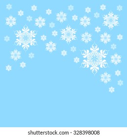 Winter background with snowflakes. Vector illustration.