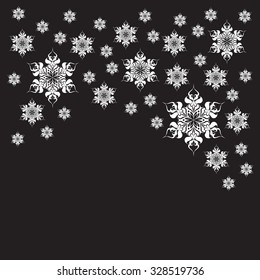 Winter background with snowflakes. Vector illustration.