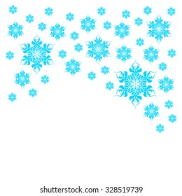 Winter background with snowflakes. Vector illustration.