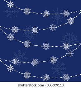 Winter background with snowflakes, vector illustration