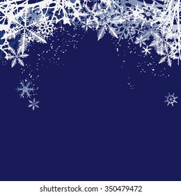 Winter background, snowflakes - vector illustration