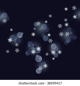 Winter background, snowflakes - vector illustration