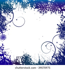 Winter background, snowflakes - vector illustration