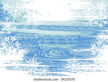 Winter background, snowflakes - vector illustration