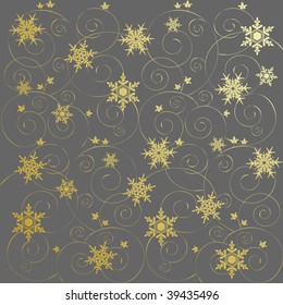 Fondo de invierno, copos de nieve - Ilustración vectorial