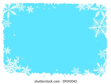 Winter background, snowflakes - vector illustration
