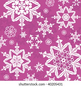 Winter background, snowflakes - vector illustration