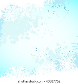 Winter background, snowflakes - vector illustration