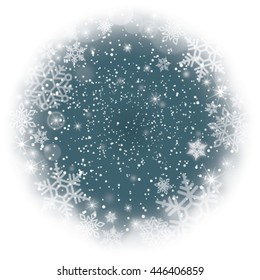 Winter background with snowflakes - vector illustration