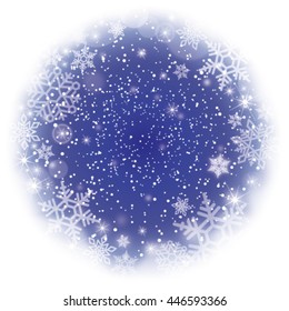 Winter background with snowflakes - vector illustration
