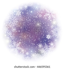 Winter background with snowflakes - vector illustration