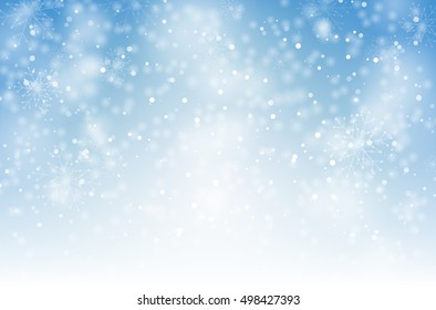 Winter background with snowflakes - vector illustration