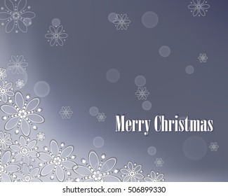 Winter background with snowflakes. Vector illustration