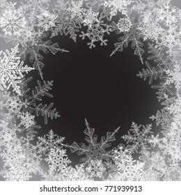 Winter background, snowflakes - vector illustration