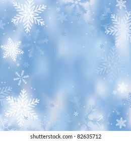 Winter background with snowflakes. Vector illustration