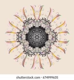 Winter background with snowflakes. Vector ornamental background.