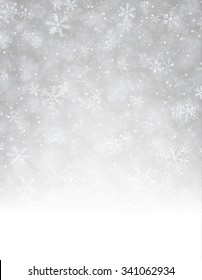 Winter background with snowflakes. Vector paper illustration.