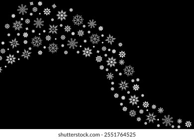 Winter background with snowflakes wave, snow, design elements. Vector illustration