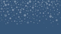 Winter Background. It's Snowing! It's Falling Snowflakes On Dark Blue Background. Vector Illustration. 