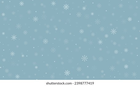Winter background. It's snowing! It's Falling snowflakes on light blue background. Vector illustration.