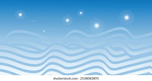 Winter background. It's snowing! It's Falling snowflakes on light blue background. Vector illustration. 