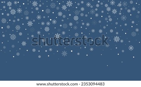 Winter background. It's snowing! It's Falling snowflakes on dark blue background. Vector illustration. 