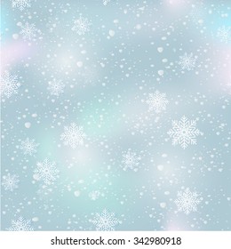 Winter background. Snowing. Holiday design. Seamless pattern. EPS 10 file using transparencies.