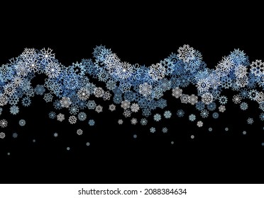 Winter background with snowstorm and sprayed snowflakes for New Years Eve holidays or abstract Christmas greeting card