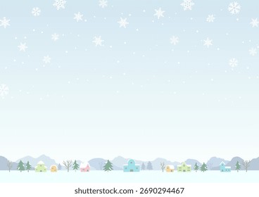 fundo de inverno com cidade nevada