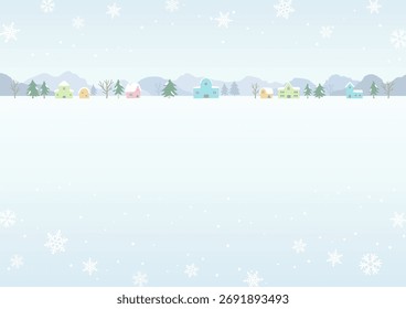 fundo de inverno com cidade nevada