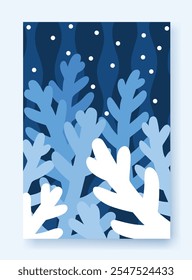 Winter background for social media. Abstract winter banner with falling snowflakes. Vector design of winter season elements for greeting card or post advertising template