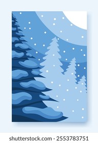 Winter background for social media. Abstract winter banner with falling snowflakes. Vector design of winter season elements for greeting card or post advertising template