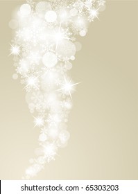 Winter Background. Swirls of snow flakes leading. Ornate background with snowflakes. Crayon color.