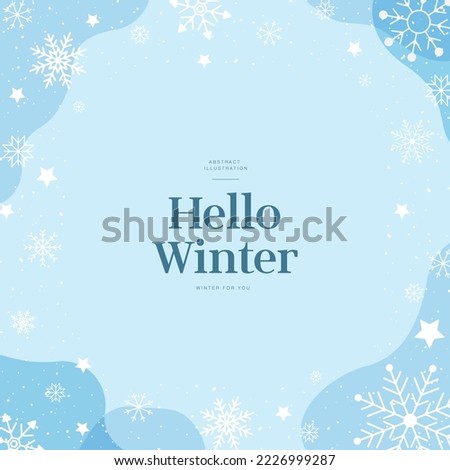 Winter background template illustration. Baner. POP-UP. Frame