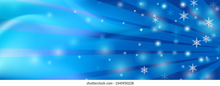 Winter background template with snowflakes rainy. Beautiful Snow wallpaper backdrop for wintry season with smooth gradient white and blue. vector illustration.